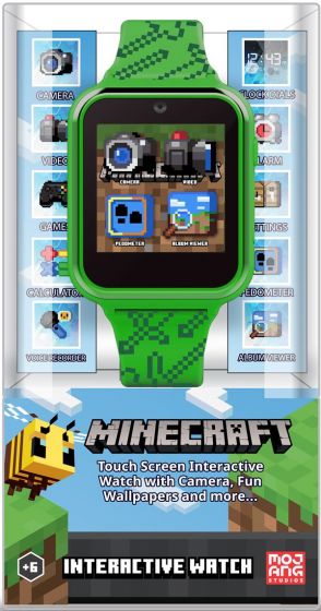 Minecraft smartklokke med touchskjerm til barn - med kamera, mikrofon, spill og mer