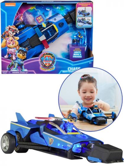 Paw Patrol Mighty Movie Superfilmen legetøjsbil - Chase Feature Mighty Cruiser med lys og lyd