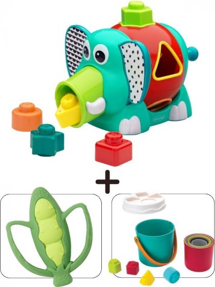 Bkids Baby lekepakke: Sorteringsleke + Stabletårn + Biteleke