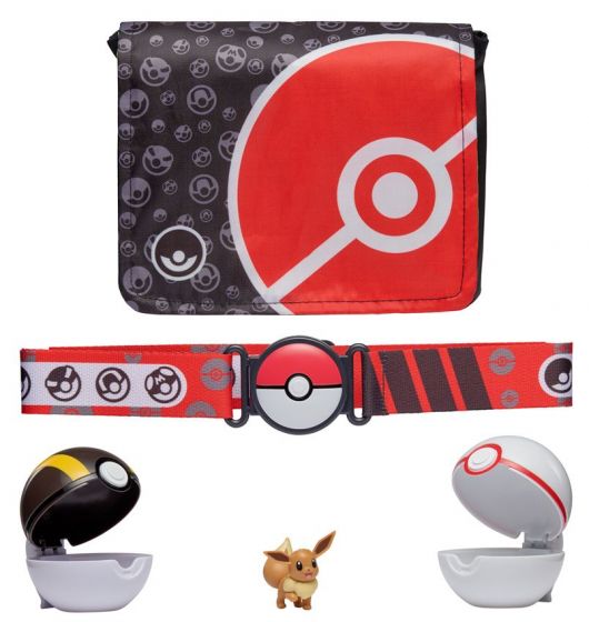 Pokemon Bandolier Set - Eevee-figur, Ultra Ball og skulderbag
