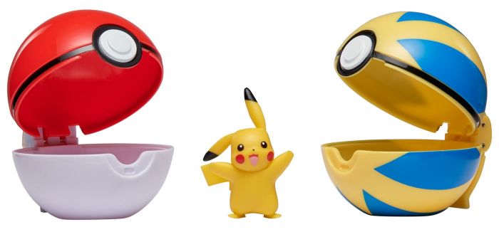 Pokemon Bandolier Set - Pikachu-figur, 2 Poke Balls og skulderbag