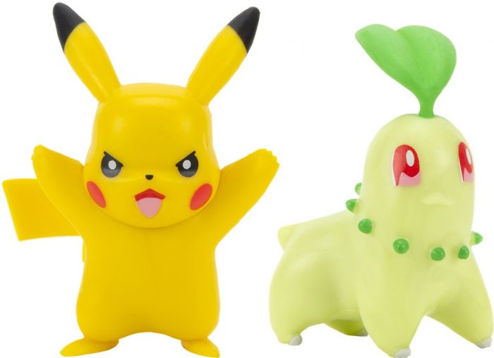 Pokemon Battle Figure 2-pack Pokemon figurer 5 cm - Chikorita og Pikachu