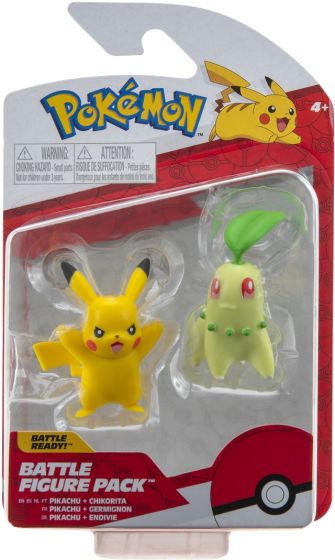 Pokemon Battle Figure 2-pack Pokemon figurer 5 cm - Chikorita og Pikachu