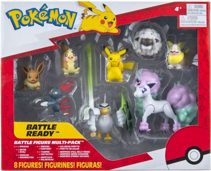 Pokemon Battle Figure Multi-pack figursett med 8 Pokemon figurer - 5 og 8 cm høye Pokemon kampfigurer