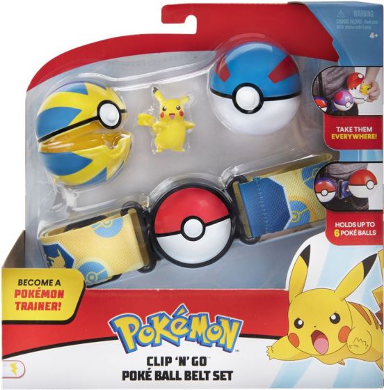 Pokemon Clip N Go belte med Pikachu, Quick Ball og Great Ball