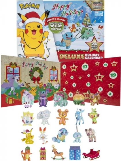 Pokemon Deluxe julekalender med lys og lyd - pakk ut hele 16 figurer og 18 tilbehør frem mot julaften