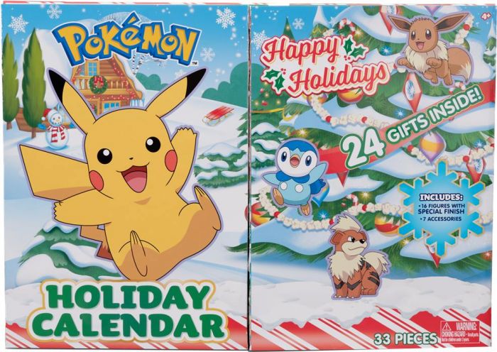Pokemon Adventskalender 2022 - med 16 stk 5 cm høye Pokemon-figurer og 8 tilbehør