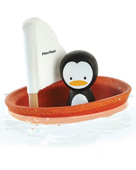 PlanToys Seilbåt med pingvin