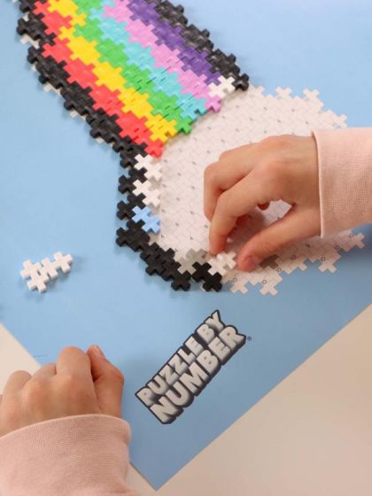 Plus Plus Puzzle By Number Rainbow - puslespill med regnbue-motiv - byggesett med 500 byggeklosser