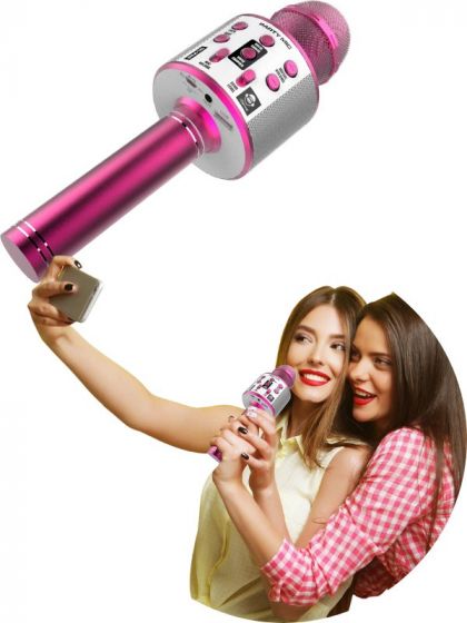 iDance 7-i-1 Bluetooth Mikrofon med ekkoeffekt og stemmeforvrenger - rosa
