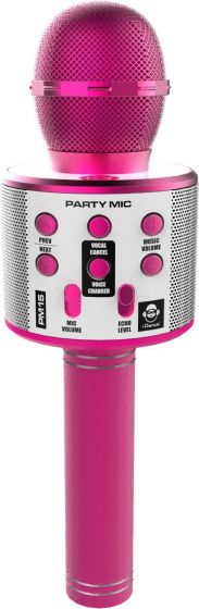 iDance 7-i-1 Bluetooth mikrofon med ekkoeffekt og stemmeforvrænger - rosa