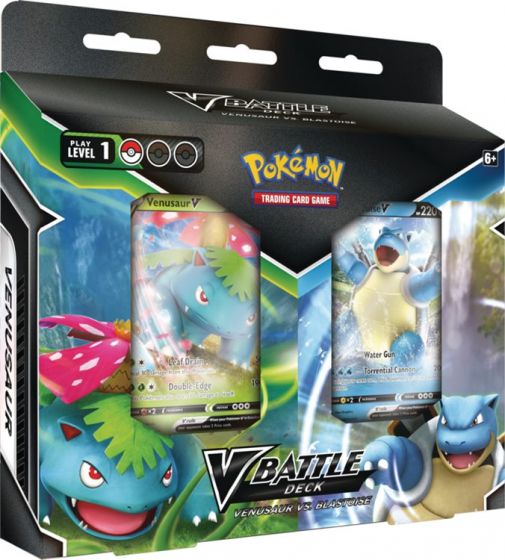 Pokemon TCG: Battle Deck Bundle Venusaur V och Blastoise V - med två kortlekar och 8 trainer-kort