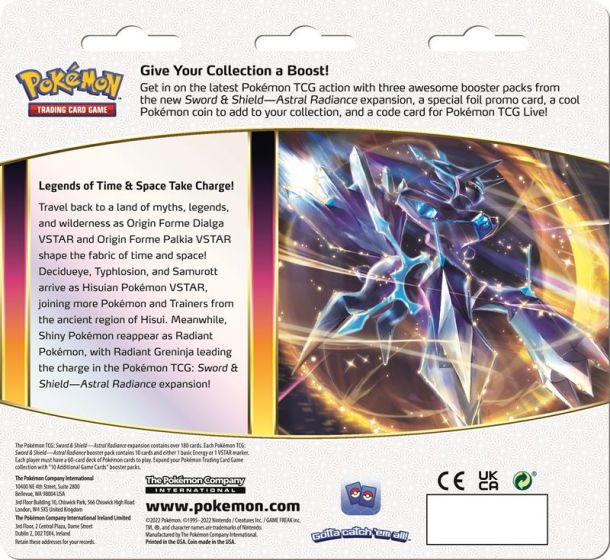 Pokemon TCG: Sword and Shield 10 Astral Radiance - 3 pack boosterpakker med mynt - Eevee