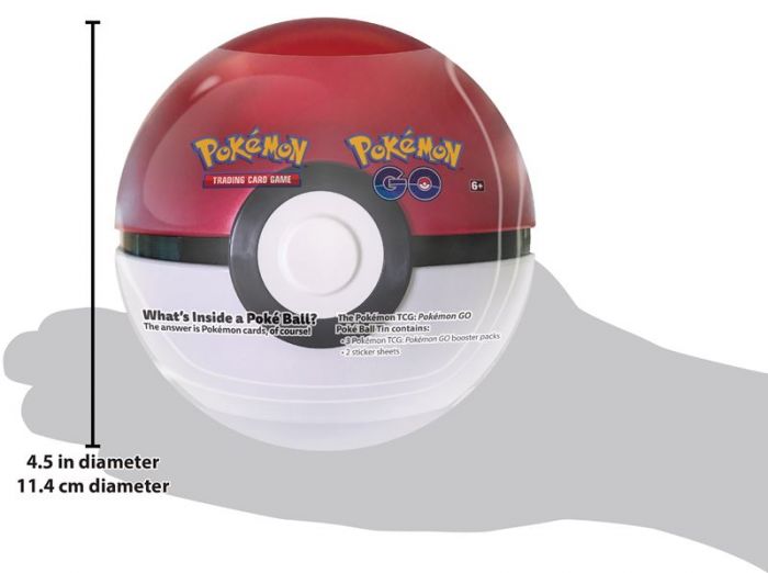 Pokemon TCG: Poke Ball Tin GO - rød pokemonball med byttekort og klistremerker