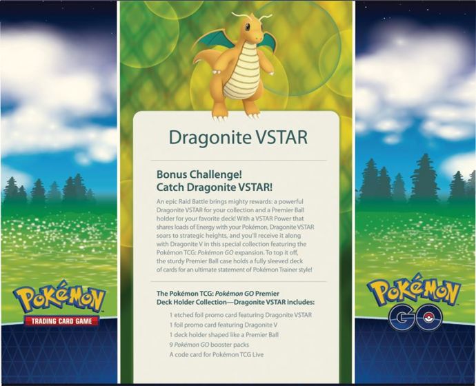 Pokemon TCG: Pokemon GO Premier Deck Holder Collection Dragonite VSTAR - eske med byttekort