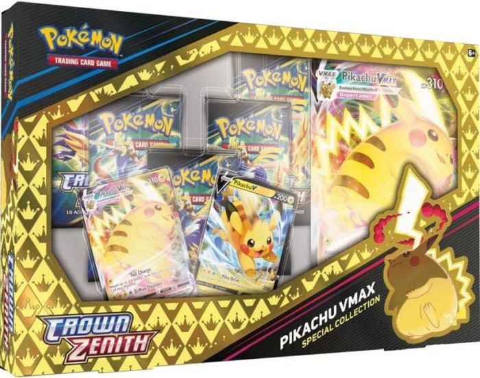 Pokemon TCG: Crown Zenith Pikachu Vmax Special Collection Box - æske med byttekort