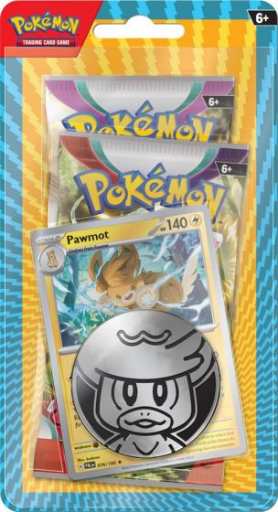 Pokemon TCG: blister med 2 boosterpakker og en mynt - Pawmot