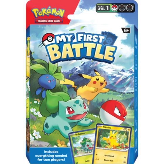 Pokemon TCG: My First Battle Bulbasaur vs Pikachu - Startpaket för 2 spelare med kort, spelmattor och regelhäfte