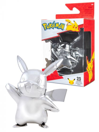 Pokemon Select Battle Figure Pikachu - 25-års jubileumsfigur - sølv