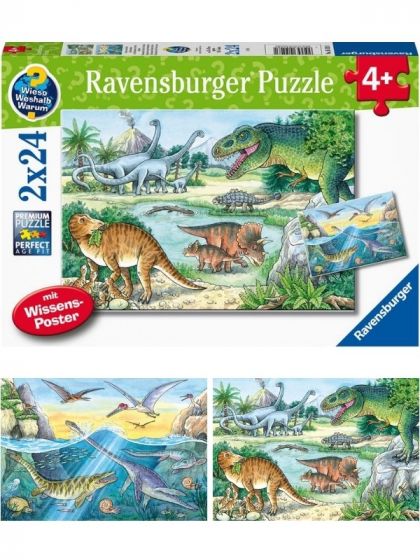 Ravensburger puslespill 2x24 brikker - Dinosaurenes liv