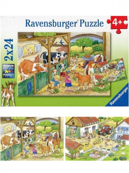 Ravensburger puslespill 2x24 brikker - livet på gården