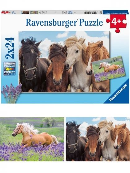 Ravensburger puslespill 2x24 brikker - hester