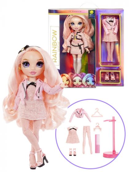 Rainbow High Fashion Doll - Bella Parker docka med 2 outfits - Pink docka 30 cm