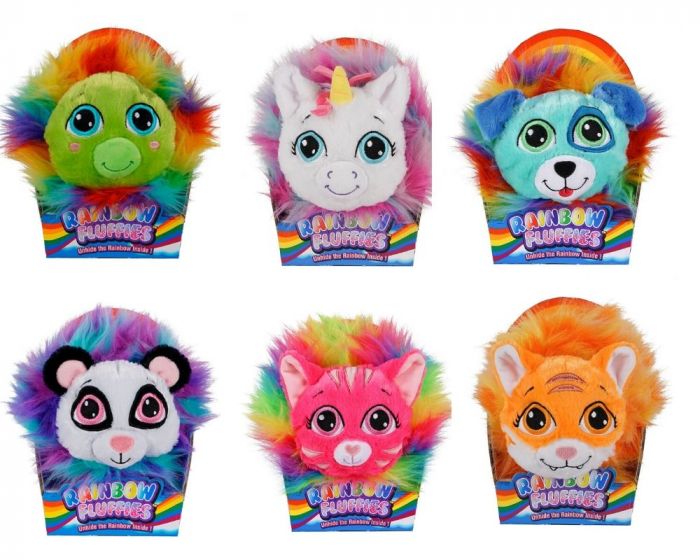 Rainbow Fluffies gosedjur som kan packas ihop