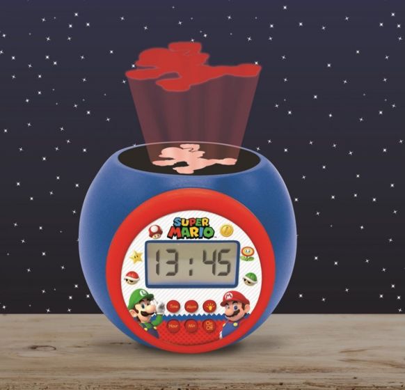 Lexibook Super Mario väckarklocka med projektor - timer med automatisk avstängning efter 5, 15, 30 minuter