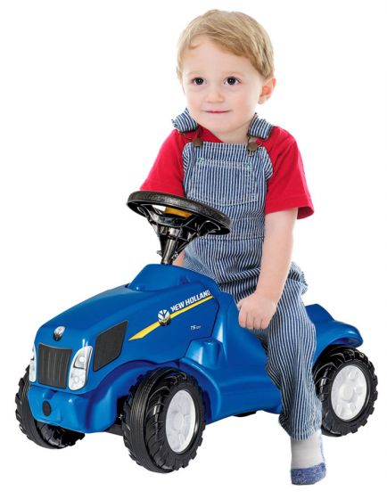 Rolly Toys Minitrac New Holland 6010 gåtraktor - blå