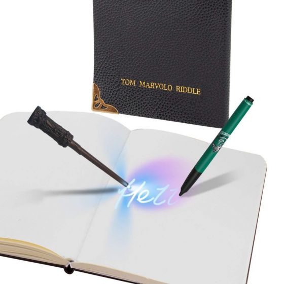 Harry Potter Tom Riddle's Diary - Tom Vensters dagbok, penn med usynlig blekk og tryllestav med UV-lys