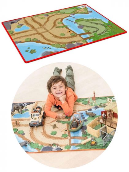 Schleich Wild Life legetæppe til børneværelset - 133x92 cm