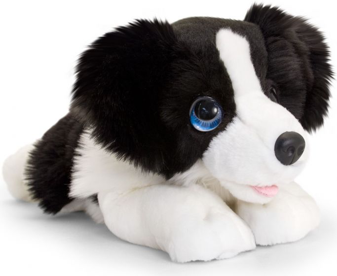 Keel Toys svart og hvit Border Collie hundebamse - 32 cm
