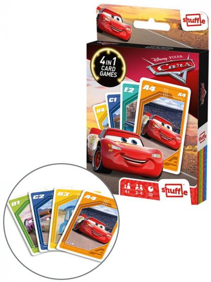 Shuffle Disney Cars 4-i-1 kortspill