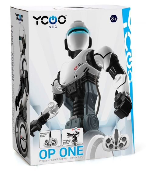 Silverlit YCOO NEO Robot O.P ONE - radiostyrt interaktiv robot med lys, lyd og bevegelse - 40 cm