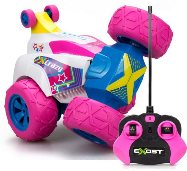 Silverlit Exost Crazy Twist - radiostyrt stuntbil med roterende front - rosa