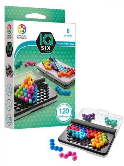 SmartGames IQ-Six logikkspill med 120 utfordringer i 2D og 3D - fra 8 år