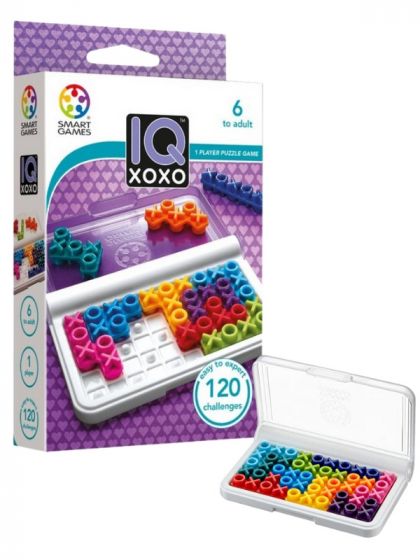 SmartGames Q-XOXO logikspel med 120 utmaningar - pusselutmaning från 6 år