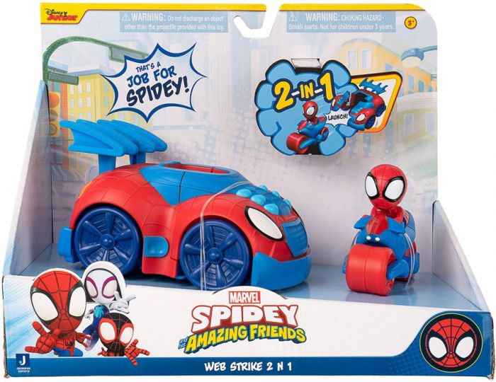 SpiderMan 2-in-1 Spidey Stealth Strike - 2-i-1 kjøretøy med innebygd figur