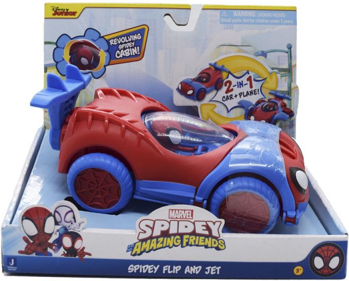 Spidey and his Amazing Friends Spidey Flip and Jet - 2i1 leksaksbil och flygplan