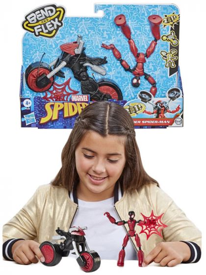 SpiderMan Bend and Flex Rider SpiderMan - fleksibel figur og kjøretøy
