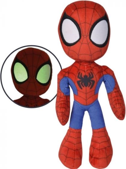SpiderMan Spidey kosebamse med øyne som lyser i mørket - 25 cm