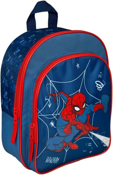 SpiderMan barnehagesekk med lomme foran - blå