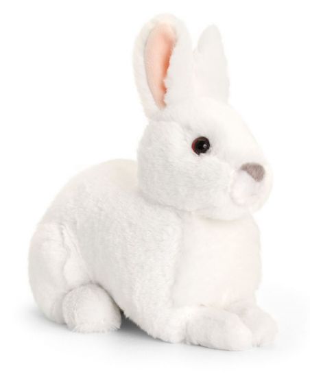 Keel Toys sittande kanin - gosedjur 25 cm - vit