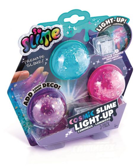 So Slime Cosmic Slime 3 Pack - slim med fantastisk lyseffekt