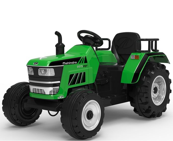 Elektrisk 12V traktor med lys, lyd og røyk som kommer ut av pipa  - 5 km/t - 135 cm lang