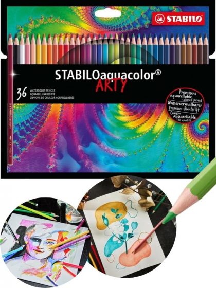 STABILO ARTY Aquacolor akvarellblyanter 36-pack