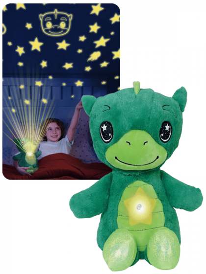 Star Belly grønn dinosaur - bamse som gjør soverommet til en stjernehimmel