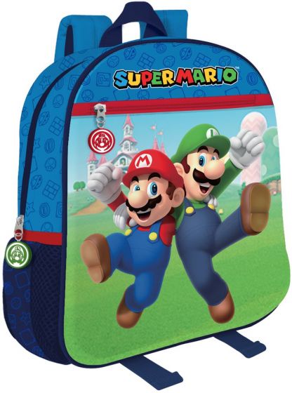 Super Mario ryggsekk med 2 lommer - justerbare skulderstropper