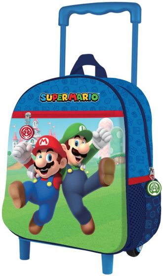 Super Mario trillekoffert og ryggsekk med hjul og 2 lommer 